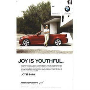Joy is BMW Car Auto Convertible 2000s Print Ad